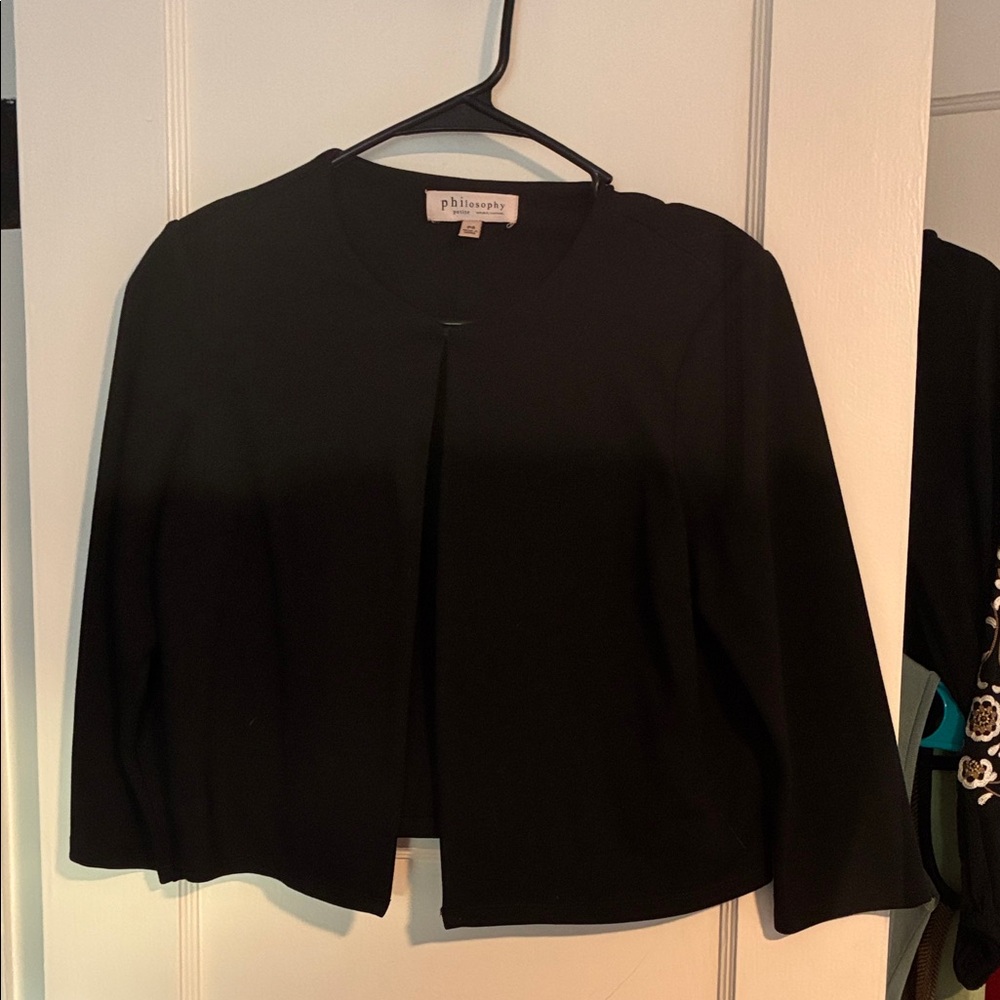 Philosophy Elegant Black Open-Front Jacket